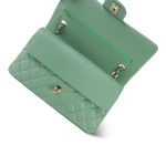 21C Light Green Lambskin Quilted Classic Flap Medium Light Gold Hardware - Image 13