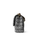 24P Black White Silver Tweed Quilted Pearl Aged Gold Hardware - Image 3