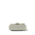 White Pearly/Iridescent Mini Pearl Flap Aged Gold Hardware - Image 9