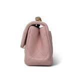 Light Pink Lambskin Quilted Sweet Camelia Single Flap Aged GHW - Image 3