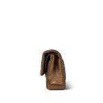 18C Bronze Chevron Calfskin Quilted Classic Flap Medium Aged Gold Hardware - Image 3