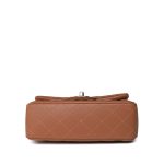 22S Caramel Lambskin Quilted Mini Rectangular Flap Light Gold Hardware - Image 8