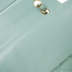 Tiffany Blue Caviar Quilted Classic Flap Medium Light Gold Hardware - Image 12