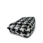 Black/White/Ecru Ribbon Tweed Houndstooth 19 Flap Mixed Hardware Small - Image 11