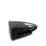 Black Shiny Aged Calfskin Quilted Nano Kelly Shopper Aged Gold Hardware - Image 6