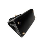 Vintage Mini Kelly Black Box Calfskin Gold Plated [B] Stamp - Image 9