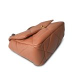 21K Caramel Lambskin Quilted 19 Flap Medium/Large Aged Gold Hardware - Image 9