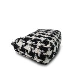 20S Ecru Black & White Ribbon Tweed Quilted 19 Flap Small Mixed Hardware - Image 9