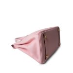 Birkin 25 Rose Sakura Swift Gold Plated X Stamp - Image 7