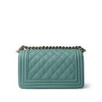Tiffany Blue Caviar Quilted Small Boy Bag Light Gold Hardware - Image 7