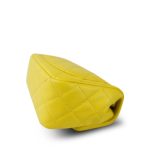 23C Yellow Lambskin Quilted Pearl Crush Mini Square Flap Aged Gold Hardware - Image 11