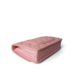 19S Iridescent Pink Caviar Quilted Wallet on Chain WOC - Image 9