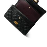 Black Crumpled Calfskin Quilted Reissue 2.55 Aged Gold Hardware 225 - Image 11