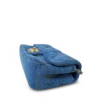 22P Denim Quilted Single Flap Small Aged Gold Hardware - Image 3