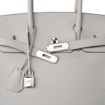Birkin 30 Craie Togo Palladium Plated C Stamp - Image 12