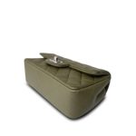 21B Dark Green Lambskin Quilted Mini Rectangular Flap Silver Hardware - Image 7