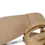 24P Beige Lambskin Quilted Velcro Sandals/Mules Light Gold Hardware - Image 8