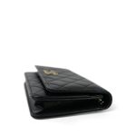 24P Black Caviar Quilted Wallet on Chain CC Logo WOC Light Gold hardware - Image 6