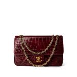 Vintage Red Alligator Double Flap Gold Hardware - Image 14