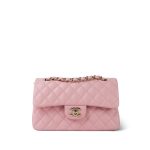 22C Sakura Pink Caviar Quilted Classic Flap Small LGHW