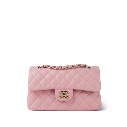 22C Sakura Pink Caviar Quilted Classic Flap Small LGHW
