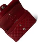 17B Red/Raspberry Caviar Quilted Medium Classic Flap Silver Hardware - Image 12