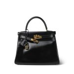 Kelly 28 Black Box Calfskin Gold Plated U Circle Stamp - Image 5