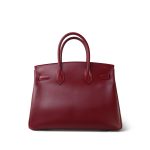 Birkin 30 Rouge Box Calfskin Gold Plated F Square Stamp - Image 9
