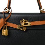 Kelly 25 Bi-Color Horseshoe (HSS) Black/Gold Epsom Gold Plated D Stamp - Image 9