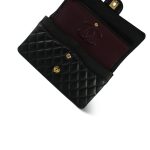 Black Caviar Quilted Medium Double Flap Gold Hardware - Image 12