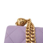 24P Purple Caviar Quilted Mini Sweetheart Single Flap Bag Aged Gold Hardware - Image 2