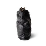 23K Black Caviar Quilted 22 Hobo Drawstring Bag Medium Aged Gold - Image 3