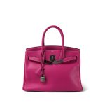 Birkin 30 (Candy Model) Rose Tyrien / Rubis Veau Epsom Leather Palladium Plated P Square Stamp - Image 3