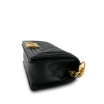 Black Caviar Quilted Boy Bag Small Aged Gold Hardware - Image 6
