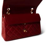 Vintage Red Lambskin Quilted Medium Classic Flap Gold Hardware - Image 12