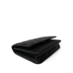 Black Caviar Quilted Wallet on Chain WOC Silver Hardware - Image 8