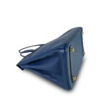 Birkin 25 Deep Blue Taurillon Gold Plated Y Stamp - Image 14