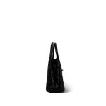 Black Shiny Aged Calfskin Quilted Nano Kelly Shopper Aged Gold Hardware - Image 4