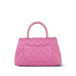 21P Pink Caviar Quilted Lizard Embossed Coco Handle Small Light Gold Hardware - Image 7