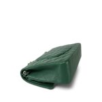 19B Dark Green Lambskin Quilted Medium Classic Flap Silver Hardware - Image 10