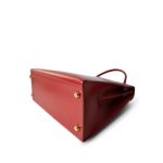Kelly 28 Sellier Rouge Vif Box Calfskin Gold Plated V Stamp - Image 14