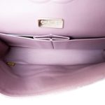 Iridescent Light Pink Python Medium Classic Double Flap LGHW - Image 13