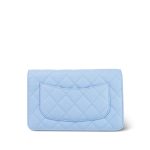 23P Sky Blue Caviar Quilted Wallet on Chain WOC Light Gold Hardware - Image 8