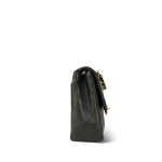 Dark Green/Khaki Lambskin Quilted Border Single Flap Gold Hardware - Image 8