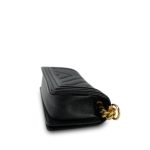 Black Caviar Chevron Quilted Boy Bag Small Aged Gold Hardware - Image 11