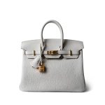 Birkin 25 Gris Pale Togo Gold Plated B Stamp