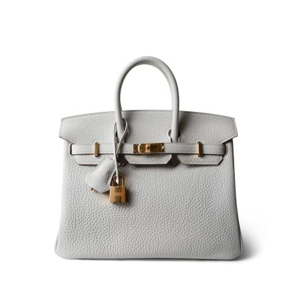 Birkin 25 Gris Pale Togo Gold Plated B Stamp