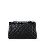 Black Caviar Quilted Jumbo Classic Flap Silver Hardware - Image 3