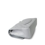 23P Silver Metallic Lambskin Quilted Classic Flap Medium SHW - Image 9