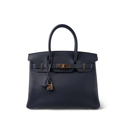 Birkin 30 Bleu Nuit Veau Togo Rose Gold Plated D Stamp